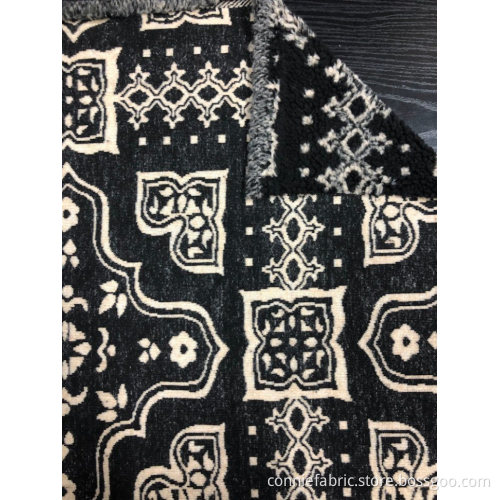 100%Polyester Sherpa Jacquard Knitted Fabric